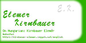 elemer kirnbauer business card